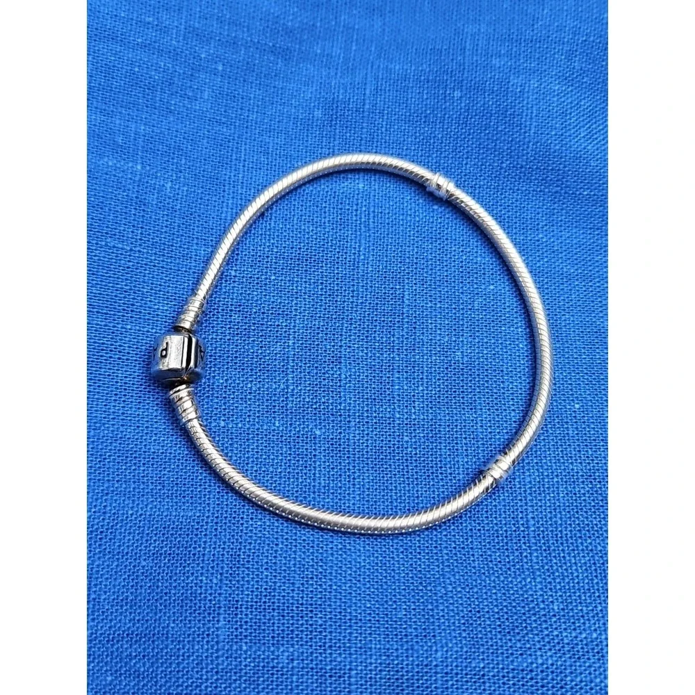 PANDORA Moments Sterling Silver‎ Snake Cable Charm Bracelet 8